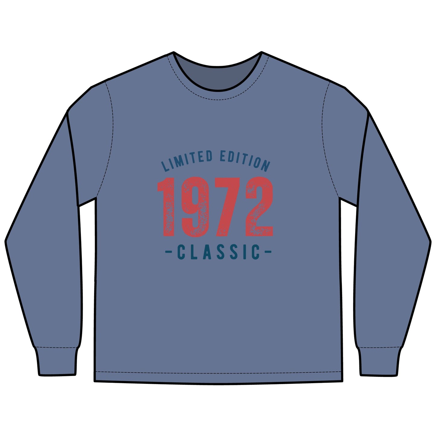 Vintage 1972 Birth Year Long Sleeve T-Shirt