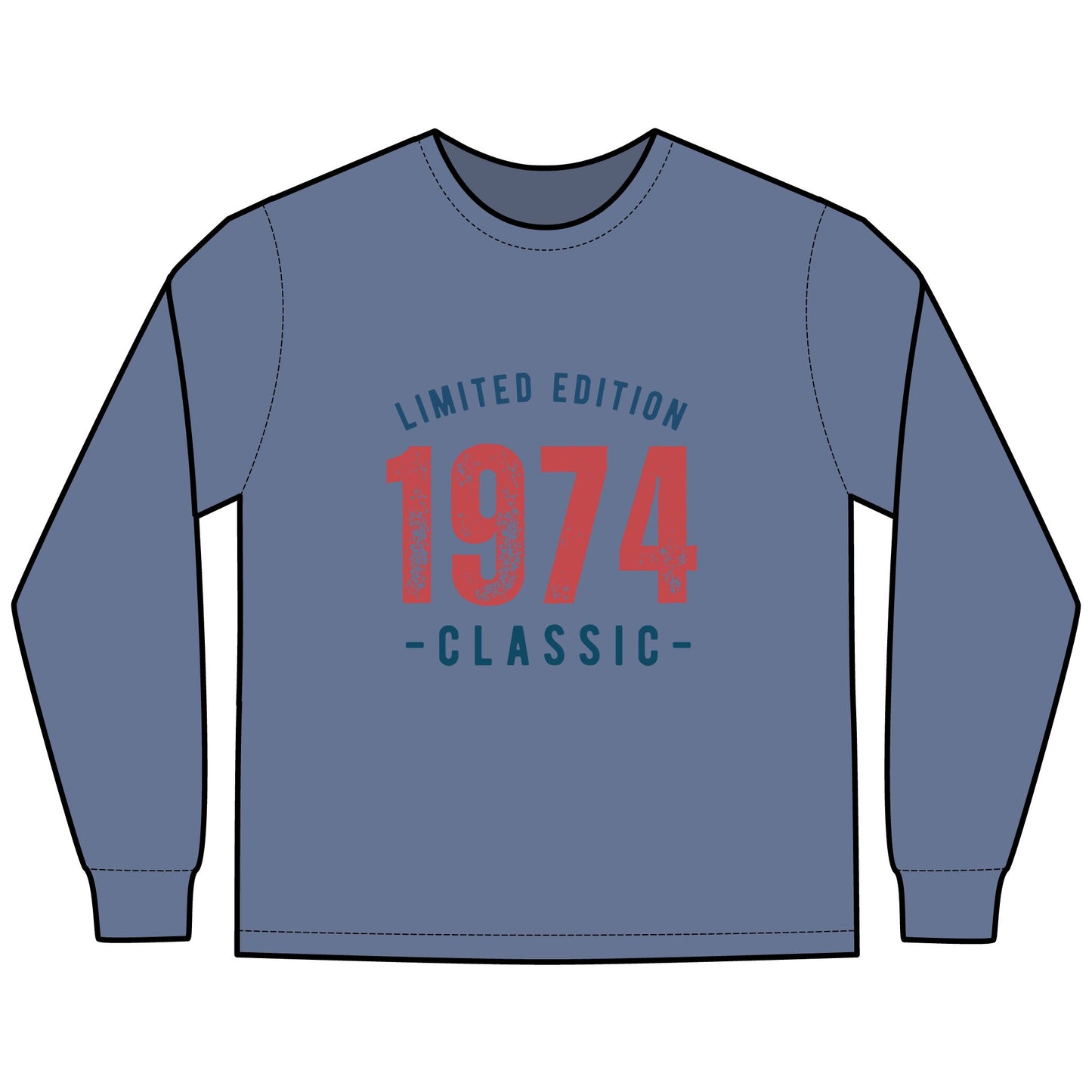 Vintage 1974 Birth Year Long Sleeve T-Shirt
