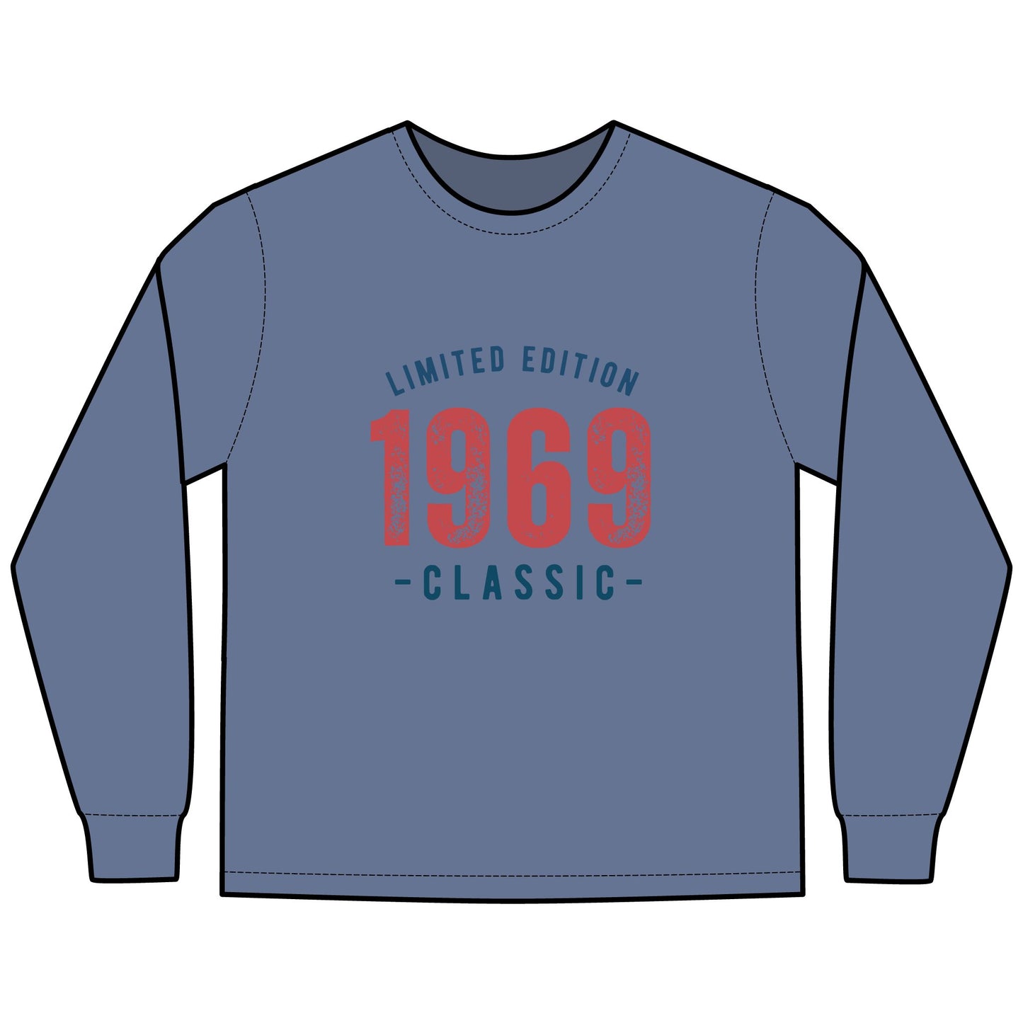 Vintage 1969 Birth Year, Long Sleeve T-Shirt